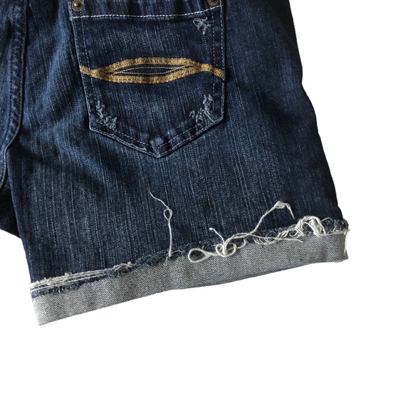 T Five Denim Low Rise Stretch Cuffed Distressed Jean Shorts - Picture 5 of 14